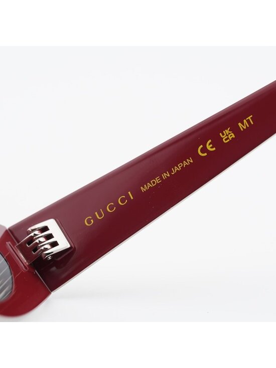 Gucci GG1916S 003 Sunglasses Gold Cat Eye Frame, Grey with GG Pattern Lenses main image 5